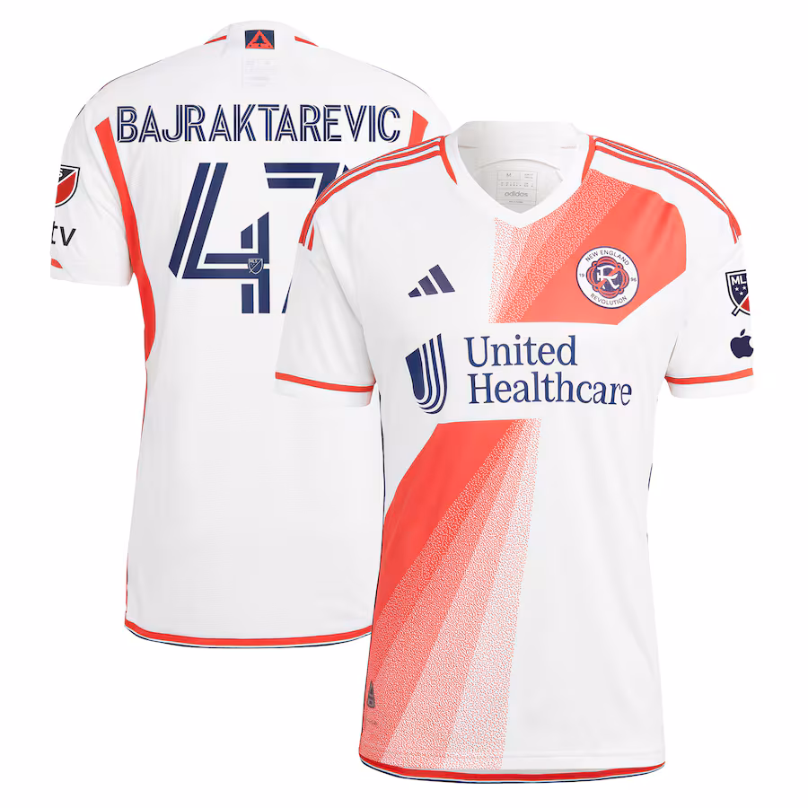 Men's New England Revolution Esmir Bajraktarevic adidas White 2024 Defiance Authentic Player Jersey - Ujersey Shop