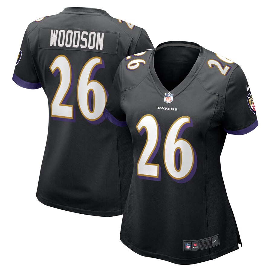 Women's Baltimore Ravens Rod Woodson Nike Black Retired Player Jersey - Ujersey Shop