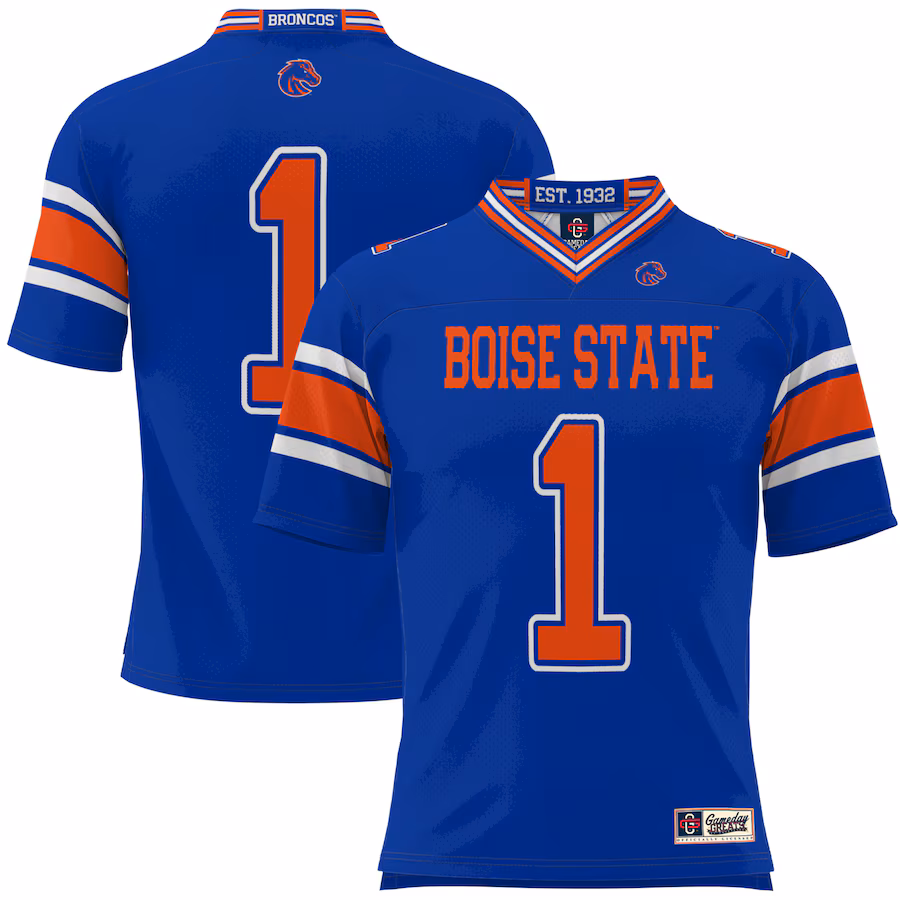 Youth GameDay Greats #1 Royal Boise State Broncos Football Jersey - Ujersey Shop