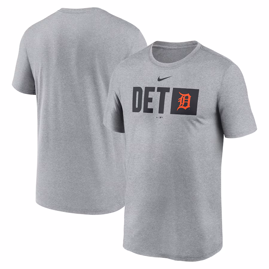 Men's Detroit Tigers Nike Heather Gray Tricode Legend T-Shirt - Ujersey Shop