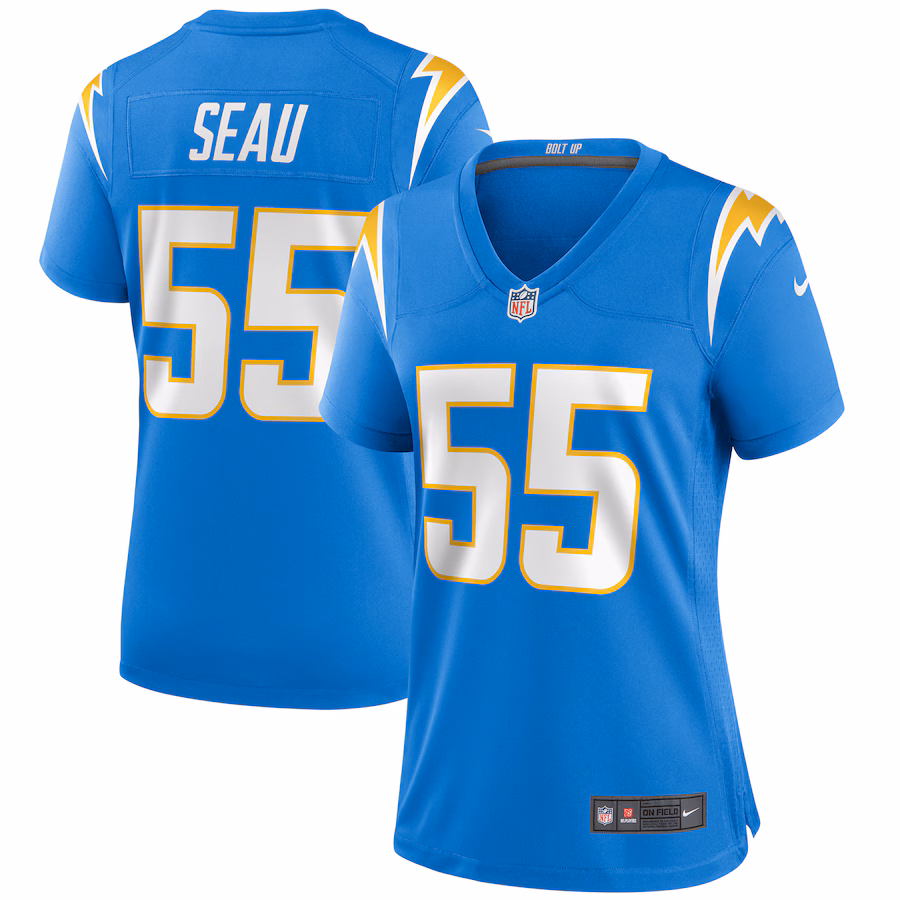 Women's Los Angeles Chargers Junior Seau Nike Powder Blue Game Retired Player Jersey - Ujersey Shop
