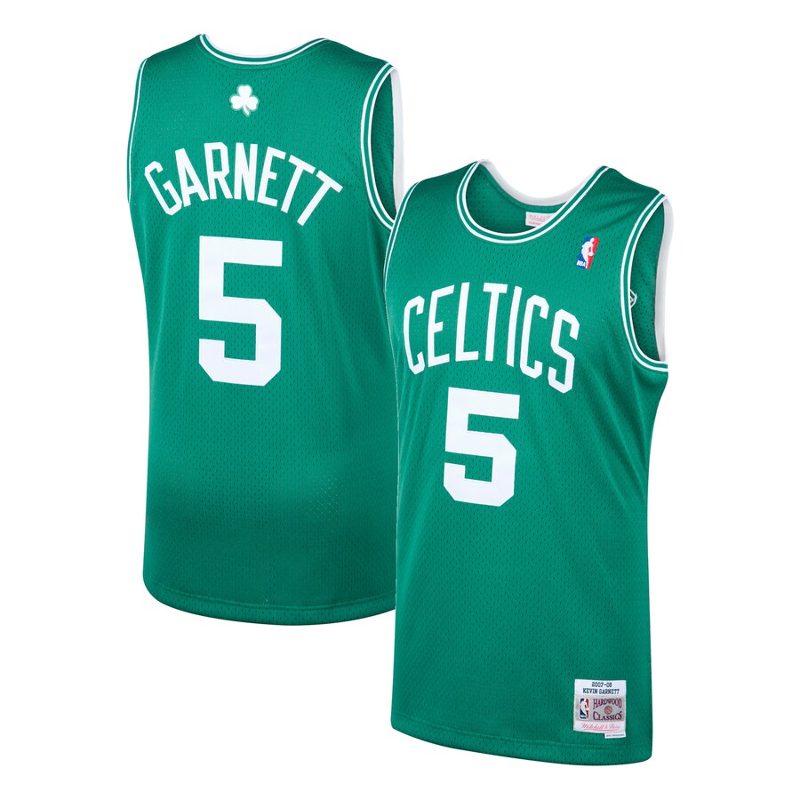 Men's Boston Celtics Kevin Garnett Mitchell & Ness Kelly Green 2001/02 Hardwood Classics Swingman Jersey - Ujersey Shop