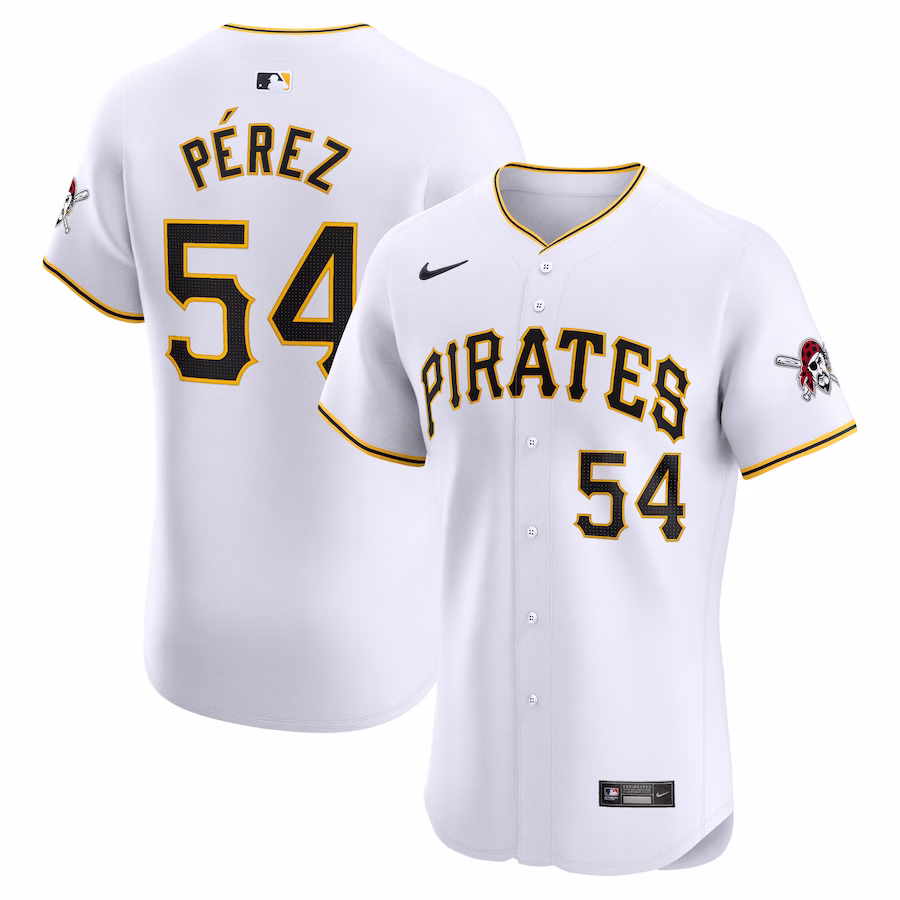 Men's Pittsburgh Pirates Martin Perez Nike White Home Elite Player Jersey - Ujersey Shop