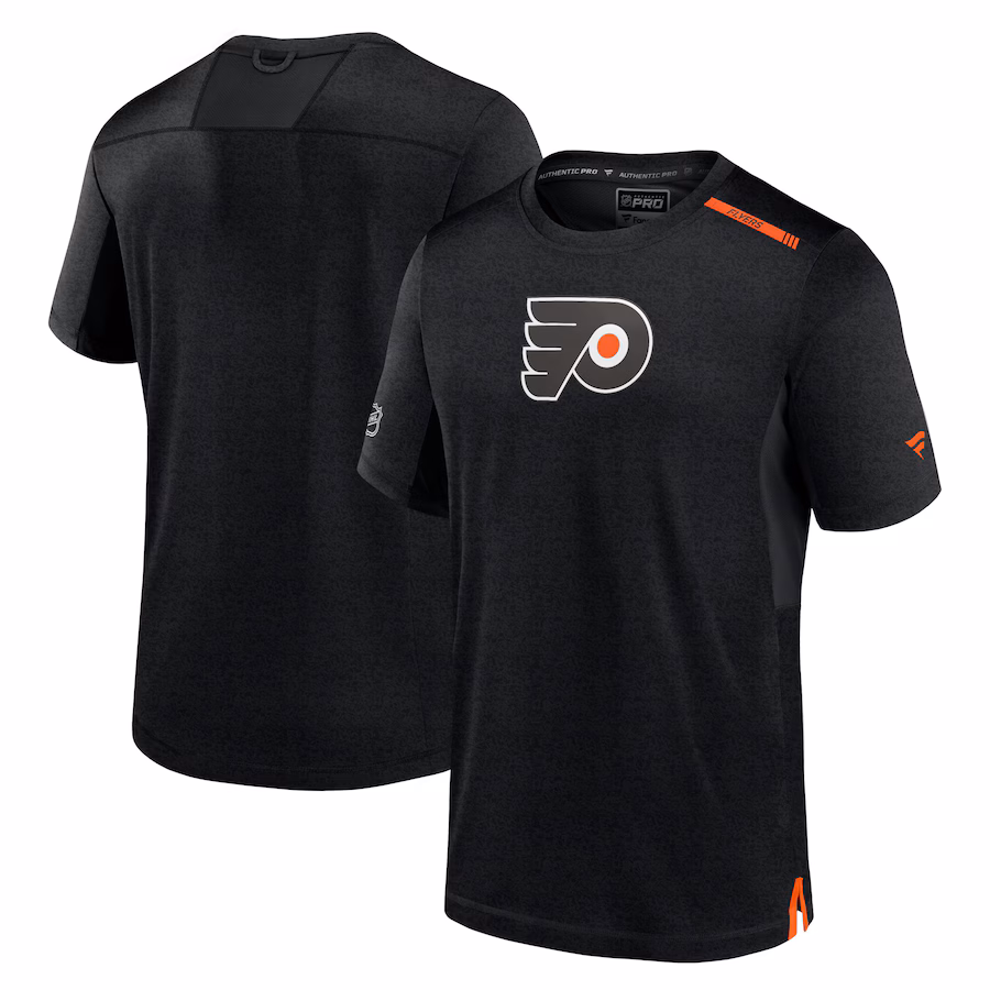 Men's Philadelphia Flyers Fanatics Black Authentic Pro Performance T-Shirt - Ujersey Shop
