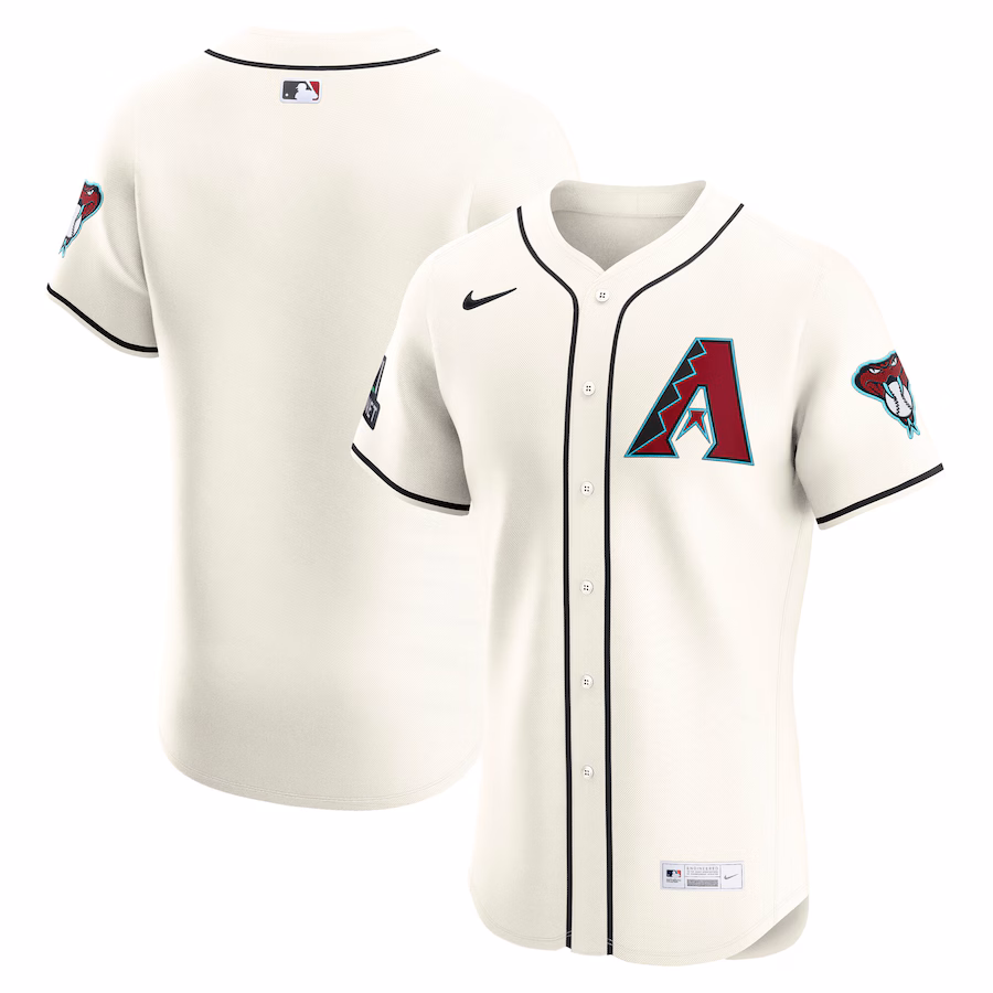 Men's Arizona Diamondbacks Nike Cream Home Elite Jersey - Ujersey Shop