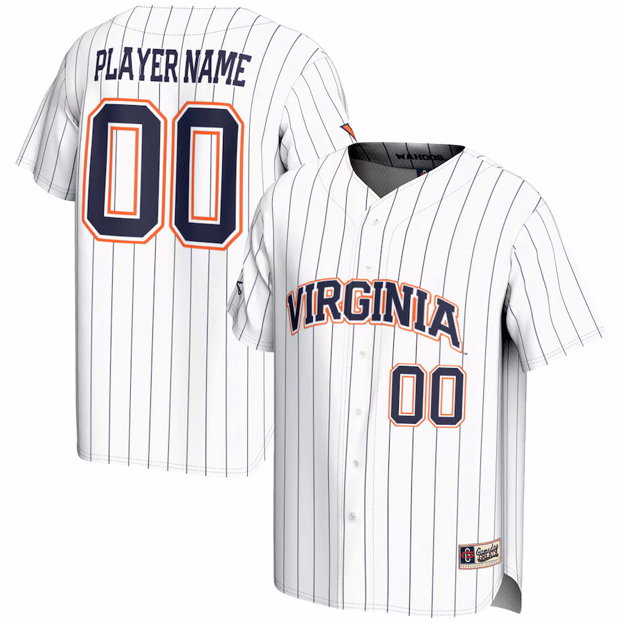 Virginia Cavaliers GameDay Greats Youth NIL Pick-A-Player Lightweight Baseball Jersey - White - Ujersey Shop