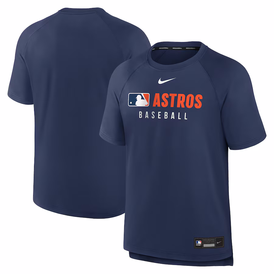 Men's Houston Astros Nike Navy Authentic Collection Pregame Raglan Performance T-Shirt - Ujersey Shop