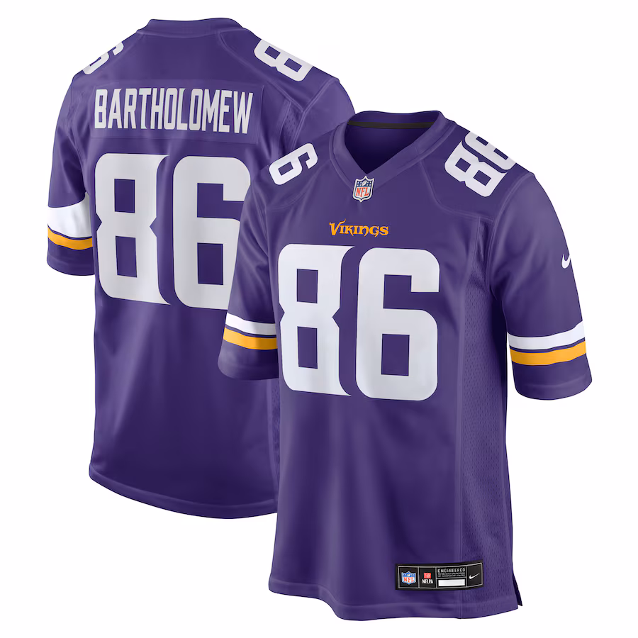 Men's Minnesota Vikings Gavin Bartholomew Nike Purple Team Game Jersey - Ujersey Shop