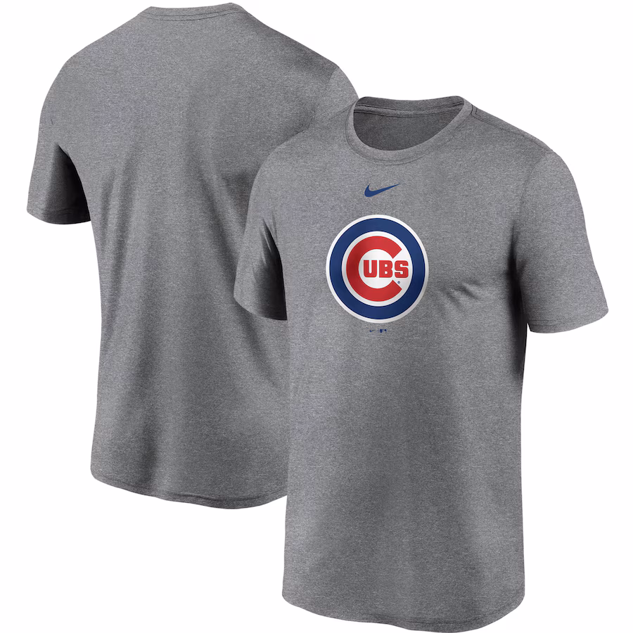 Men's Chicago Cubs Nike Gray Large Logo Legend Performance T-Shirt - Ujersey Shop