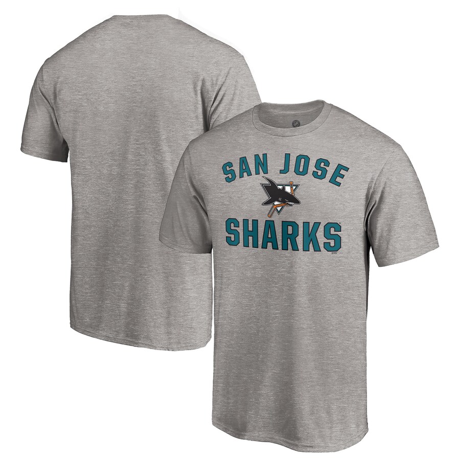 Men's San Jose Sharks Heather Gray Special Edition Victory Arch T-Shirt - Ujersey Shop
