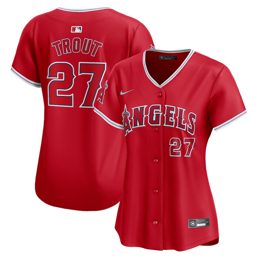 Women's Los Angeles Angels Mike Trout Nike Red Alternate Limited Player Jersey - Ujersey Shop