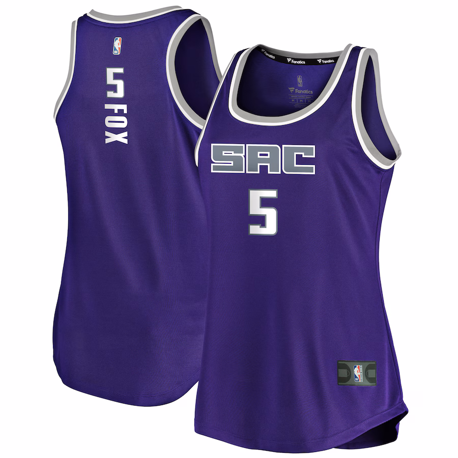 Women's Sacramento Kings De'Aaron Fox Fanatics Purple Fast Break Tank Jersey - Icon Edition - Ujersey Shop