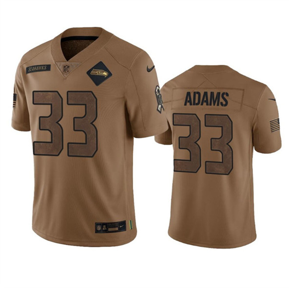 Men's Seattle Seahawks #33 Jamal Adams 2023 Brown Salute To Service Limited Football Stitched Jersey - Ujersey Shop