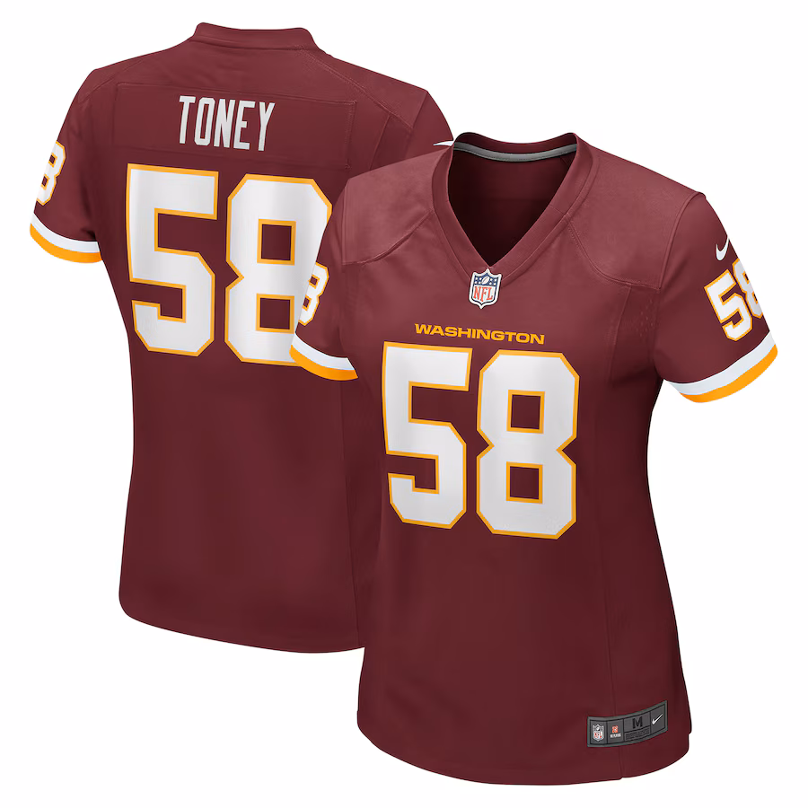 Women's Washington Football Team Shaka Toney Nike Burgundy Game Jersey - Ujersey Shop