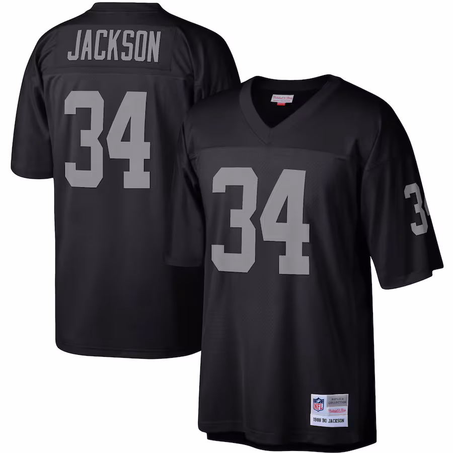Men's Las Vegas Raiders Bo Jackson Mitchell & Ness Black Legacy Replica Jersey - Ujersey Shop