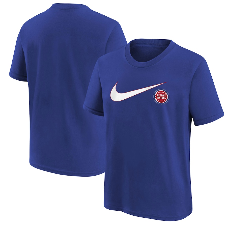 Youth Detroit Pistons Nike Blue Swoosh T-Shirt - Ujersey Shop