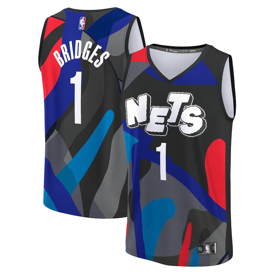 Youth Brooklyn Nets Mikal Bridges Fanatics Black Fast Break Jersey - City Edition - Ujersey Shop