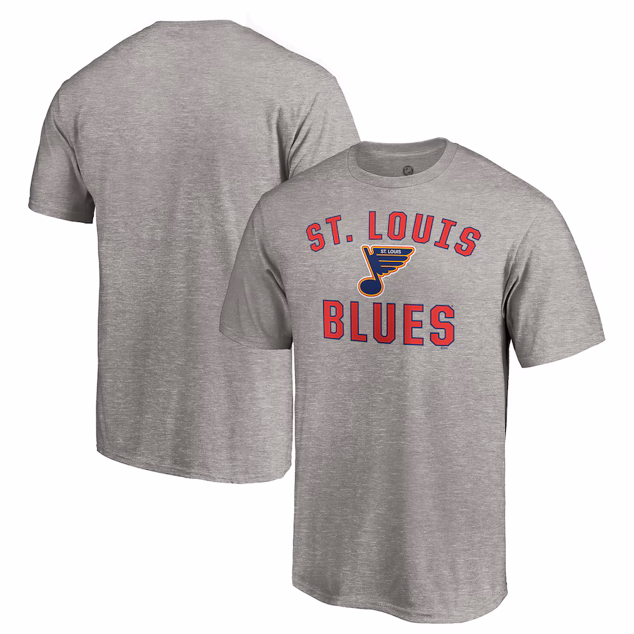 Men's St. Louis Blues Heather Gray Special Edition Victory Arch T-Shirt - Ujersey Shop