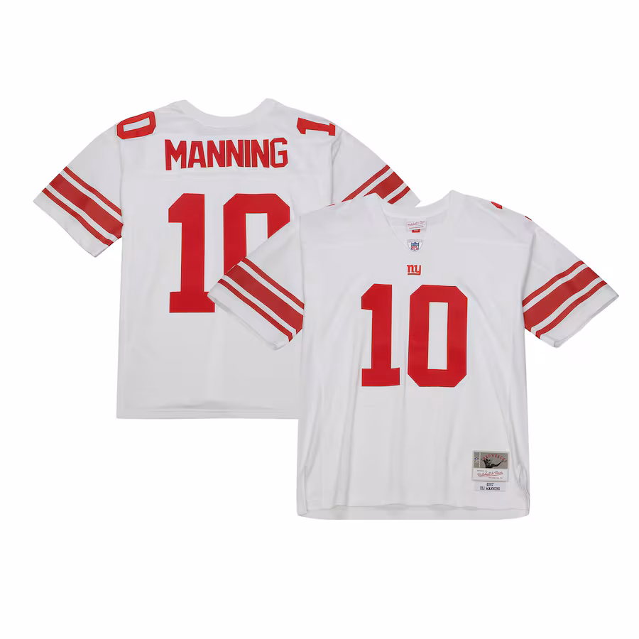 Men's New York Giants Eli Manning Mitchell & Ness White Legacy Replica Jersey - Ujersey Shop