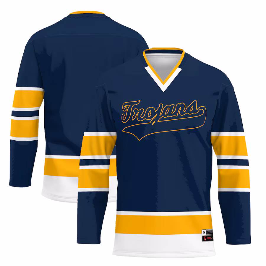 Youth GameDay Greats  Navy Central Alabama Community College Trojans  Hockey Jersey - Ujersey Shop