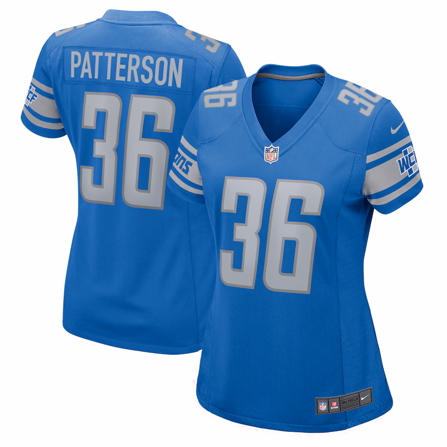 Women's Detroit Lions Riley Patterson Nike Blue Team Game Jersey - Ujersey Shop
