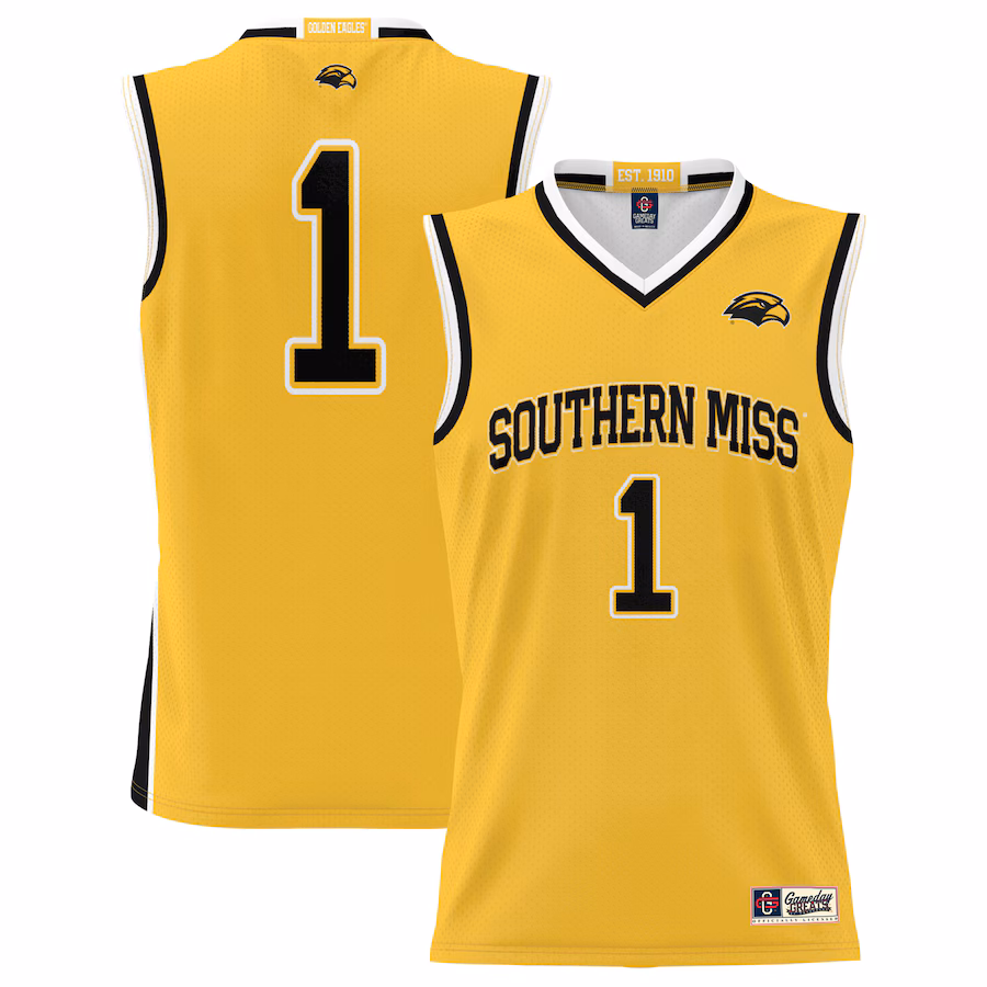 #1  Southern Miss Golden Eagles GameDay Greats  Lightweight Basketball Jersey - Gold - Ujersey Shop