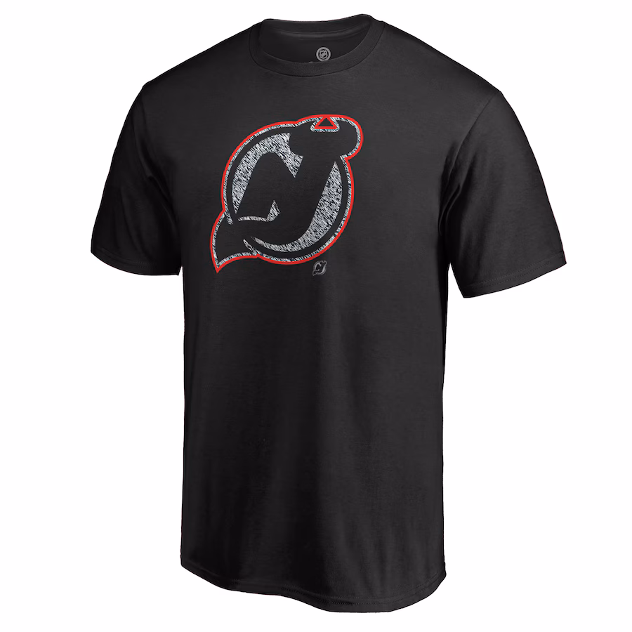 Men's New Jersey Devils Black Static Logo T-Shirt - Ujersey Shop