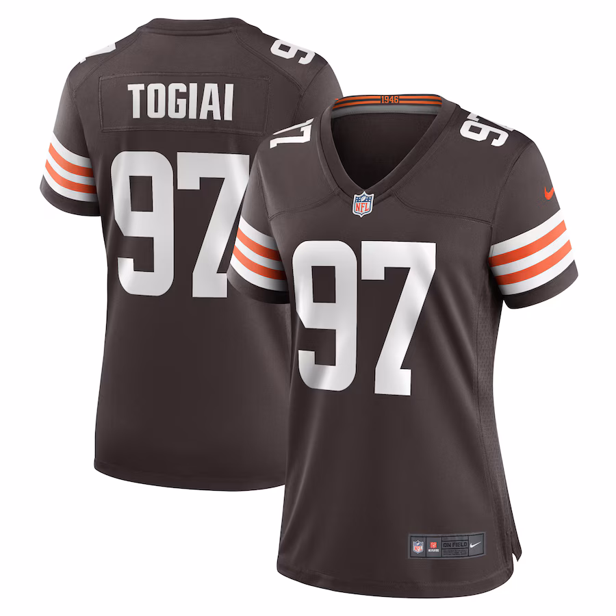 Women's Cleveland Browns Tommy Togiai Nike  Brown  Game Jersey - Ujersey Shop