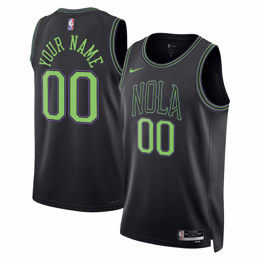 Unisex New Orleans Pelicans  Nike Black 2023/24 Custom Swingman Jersey - City Edition - Ujersey Shop