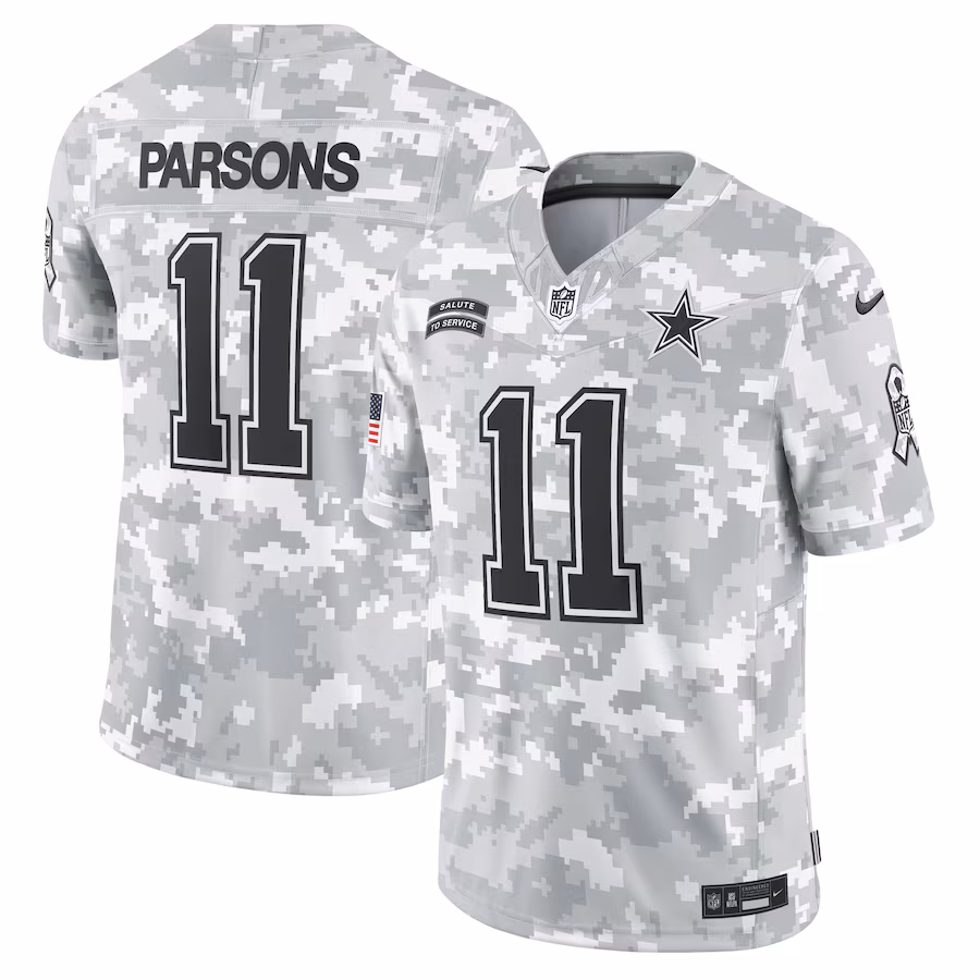 Men's Dallas Cowboys Micah Parsons Nike Arctic Camo 2024 Salute to Service Limited Jersey - Ujersey Shop