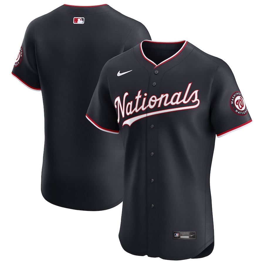 Men's Washington Nationals Nike Navy Alternate Vapor Premier Elite Patch Jersey - Ujersey Shop