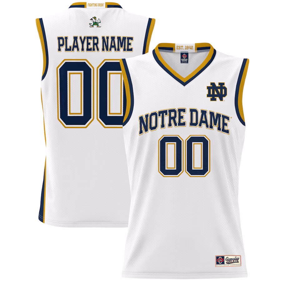 Notre Dame Fighting Irish GameDay Greats Youth NIL Pick-A-Player Lightweight Women's Basketball Jersey - White - Ujersey Shop
