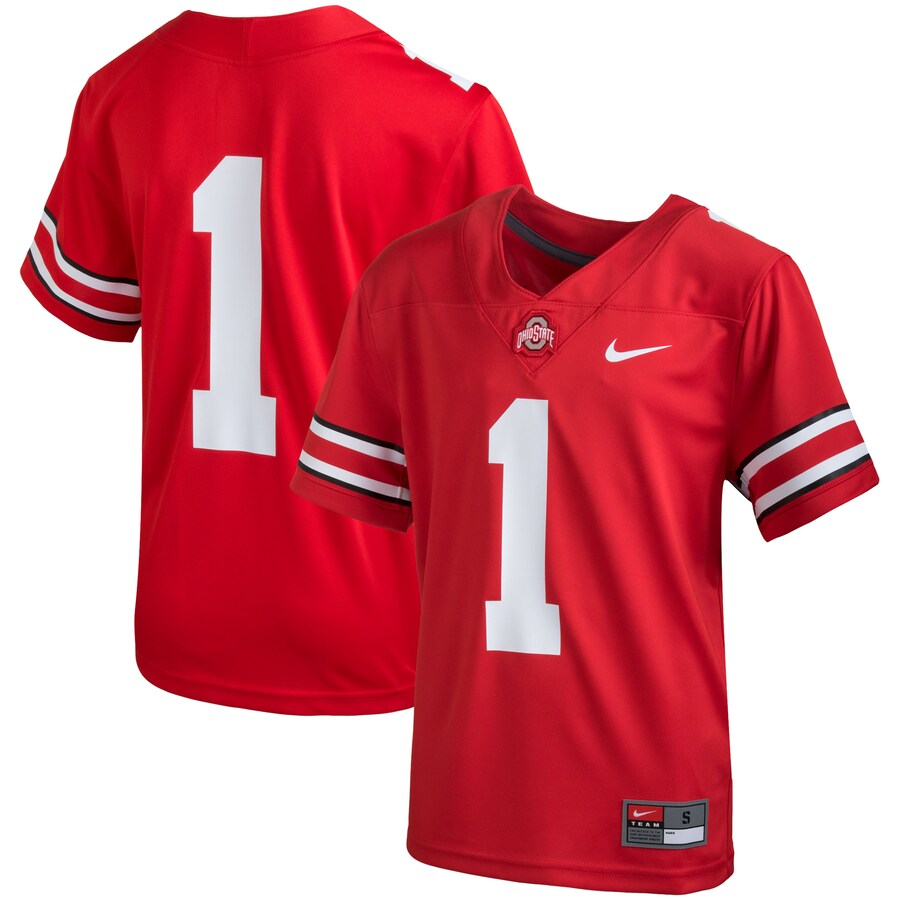 Youth Nike #1 Scarlet Ohio State Buckeyes Team Replica Football Jersey - Ujersey Shop