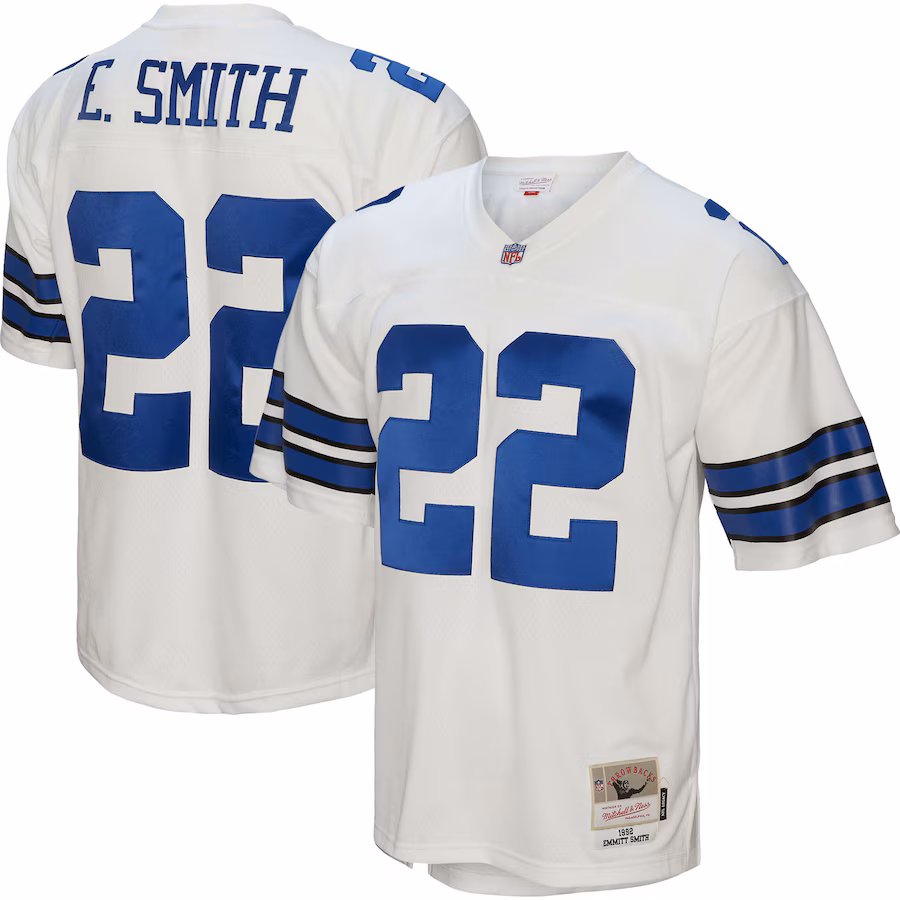 Men's Dallas Cowboys Emmitt Smith Mitchell & Ness White Legacy Replica Jersey - Ujersey Shop
