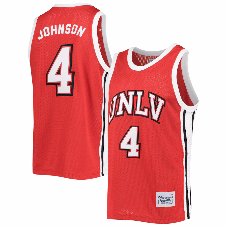 Men's Original Retro Brand Larry Johnson Red UNLV Rebels Commemorative Classic Basketball Jersey - Ujersey Shop