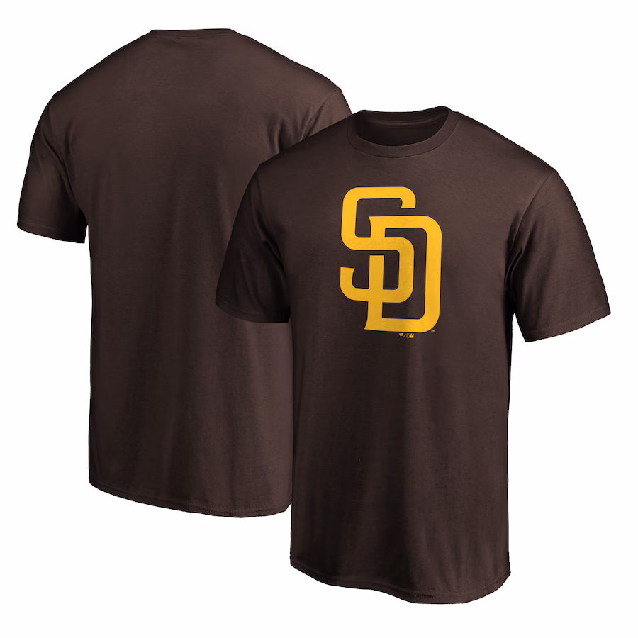 Men's San Diego Padres Brown Official Team Logo T-Shirt - Ujersey Shop