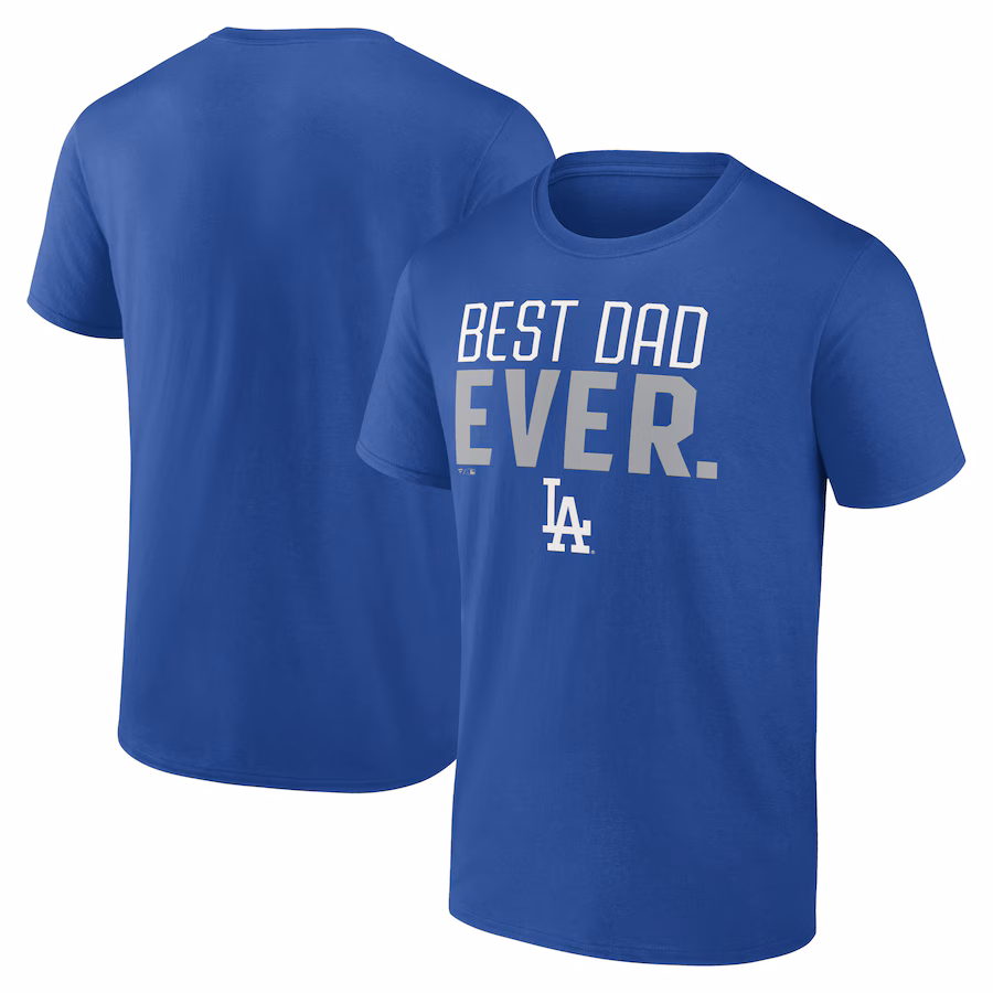 Men's Los Angeles Dodgers Royal Best Dad Ever T-Shirt - Ujersey Shop