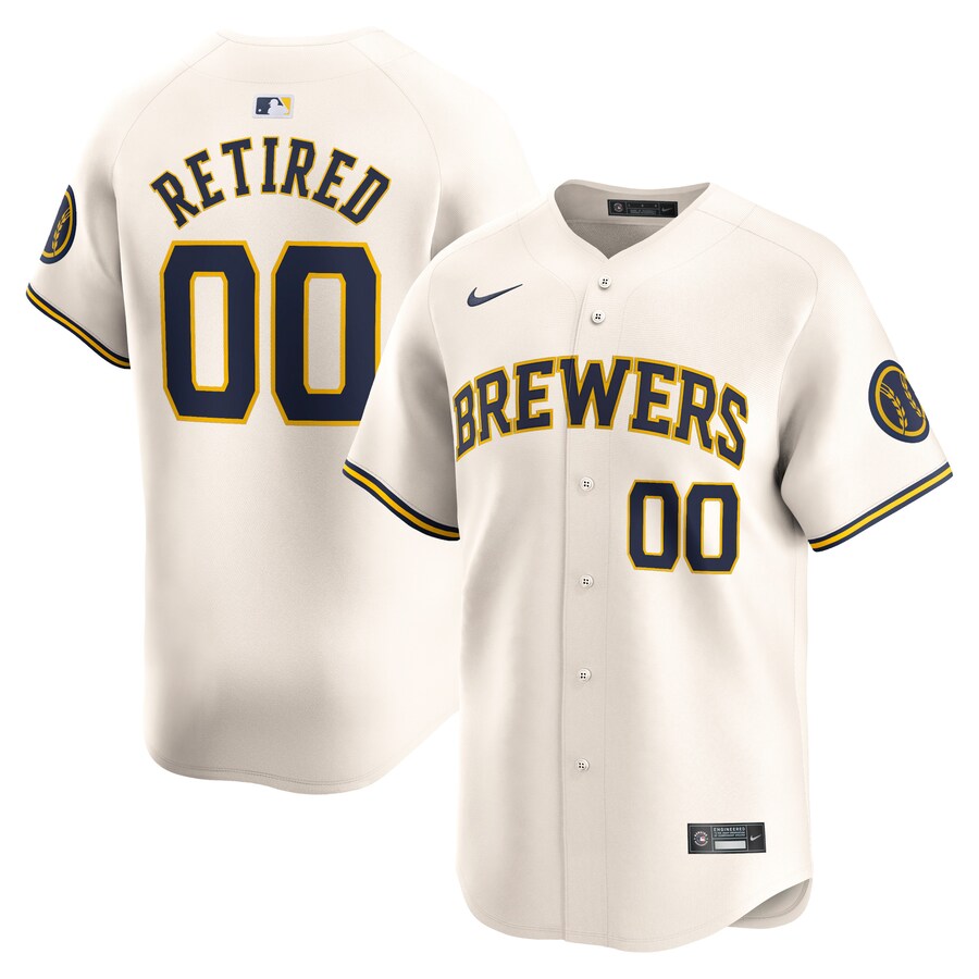 Men's Milwaukee Brewers Nike Cream Home Limited Pick-A-Player Retired Roster Jersey - Ujersey Shop