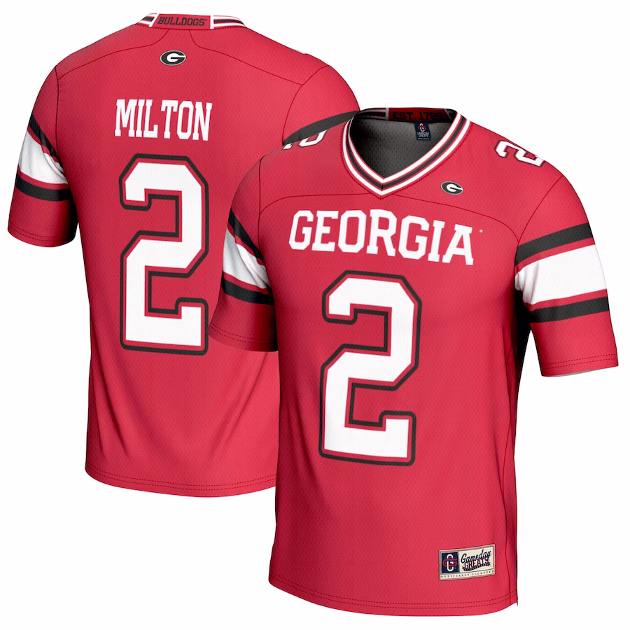 Kendall Milton Georgia Bulldogs GameDay Greats NIL Player Football Jersey - Red - Ujersey Shop