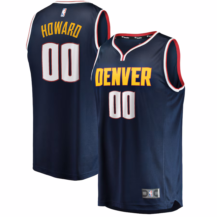 Men's Denver Nuggets Markus Howard Fanatics Navy 2021/22 Fast Break Replica Jersey - Icon Edition - Ujersey Shop