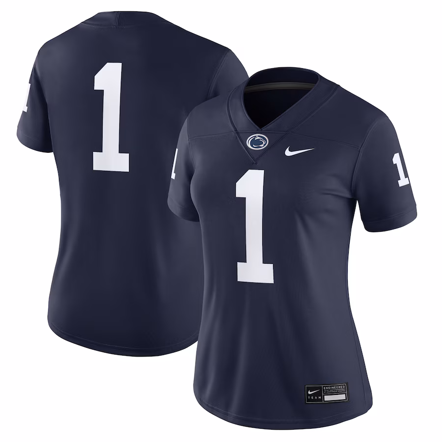 Women's Nike #1 Navy Penn State Nittany Lions Game Jersey - Ujersey Shop