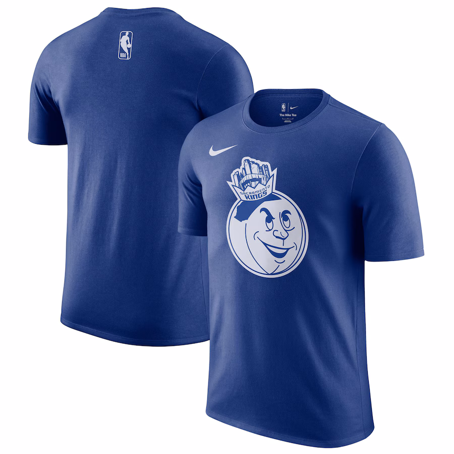 Men's Sacramento Kings Nike Blue 2024/25 City Edition Essential Logo T-Shirt - Ujersey Shop