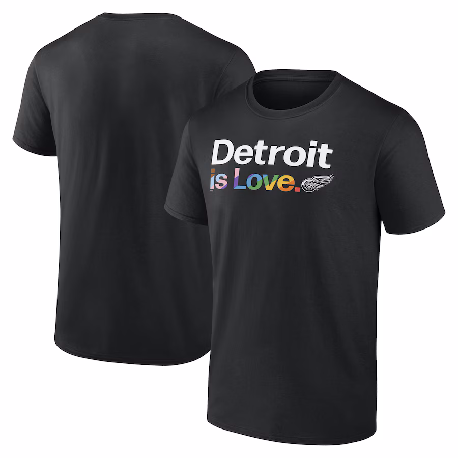 Men's Detroit Red Wings Black City Pride T-Shirt - Ujersey Shop