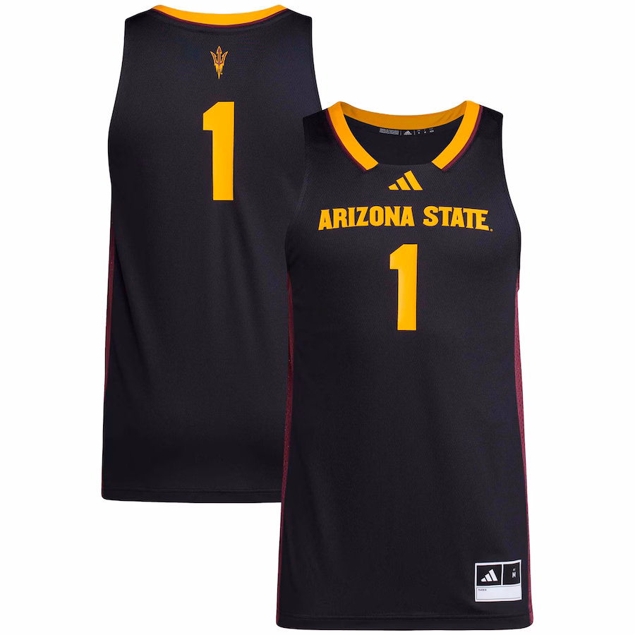 Men's adidas #1 Black Arizona State Sun Devils Replica Swingman Jersey - Ujersey Shop