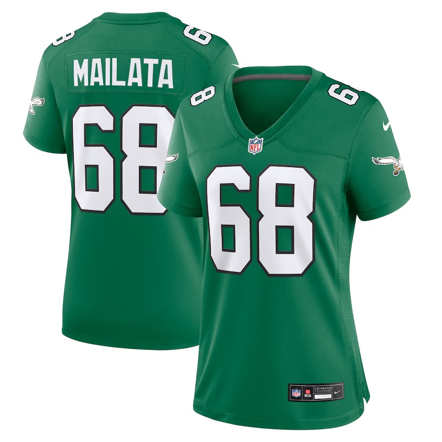 Women's Philadelphia Eagles Jordan Mailata Nike Kelly Green Alternate Game Jersey - Ujersey Shop