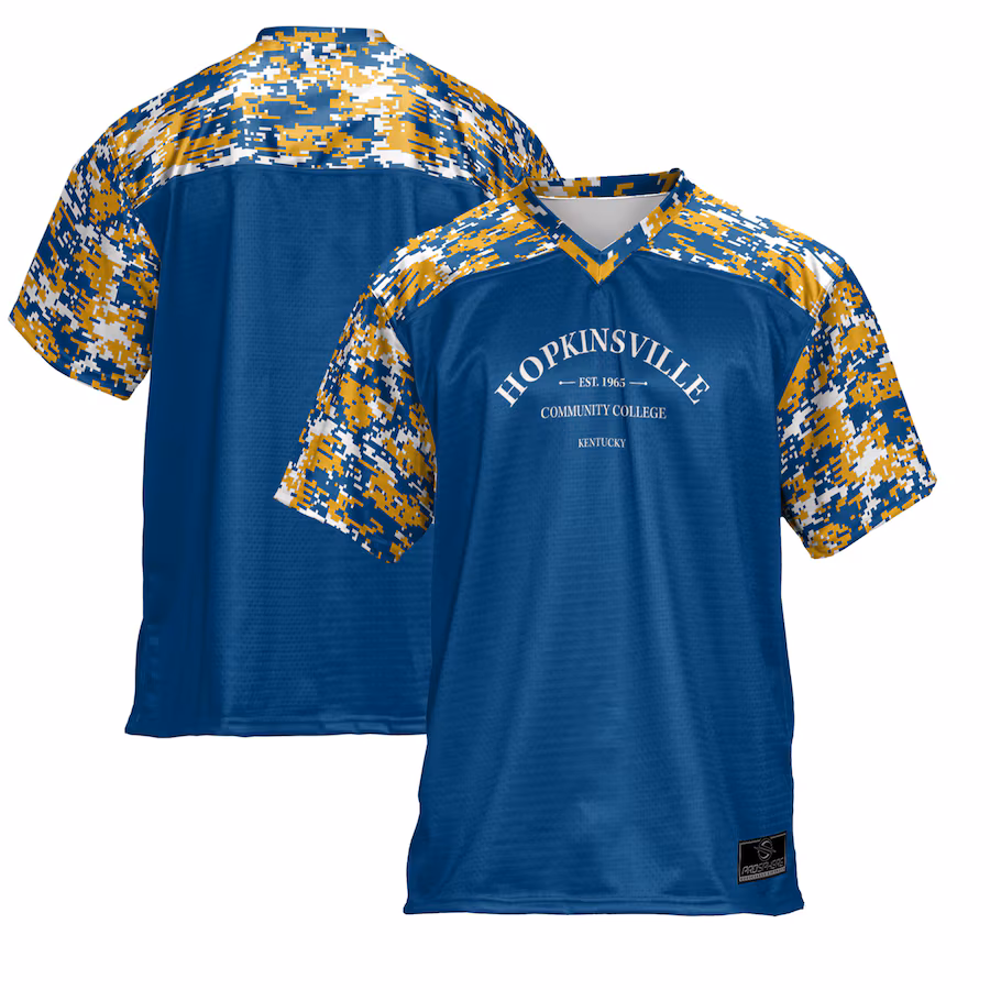 Men's ProSphere  Blue Hopkinsville Community College Football Jersey - Ujersey Shop