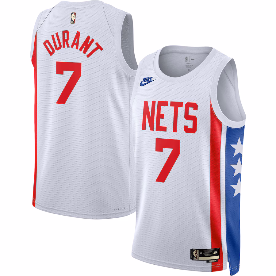 Men's Brooklyn Nets Kevin Durant Nike White Swingman Jersey - Classic Edition - Ujersey Shop