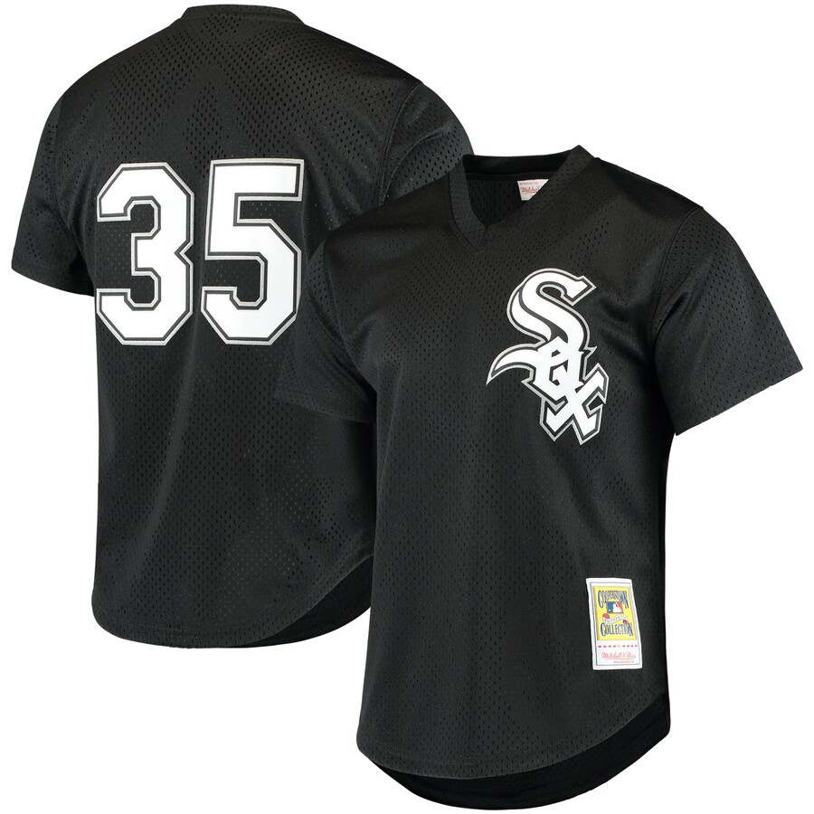Men's Chicago White Sox Frank Thomas Mitchell & Ness Black Cooperstown Mesh Batting Practice Jersey - Ujersey Shop