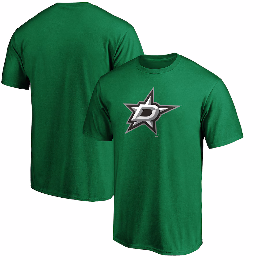 Men's Dallas Stars Kelly Green Primary Logo T-Shirt - Ujersey Shop