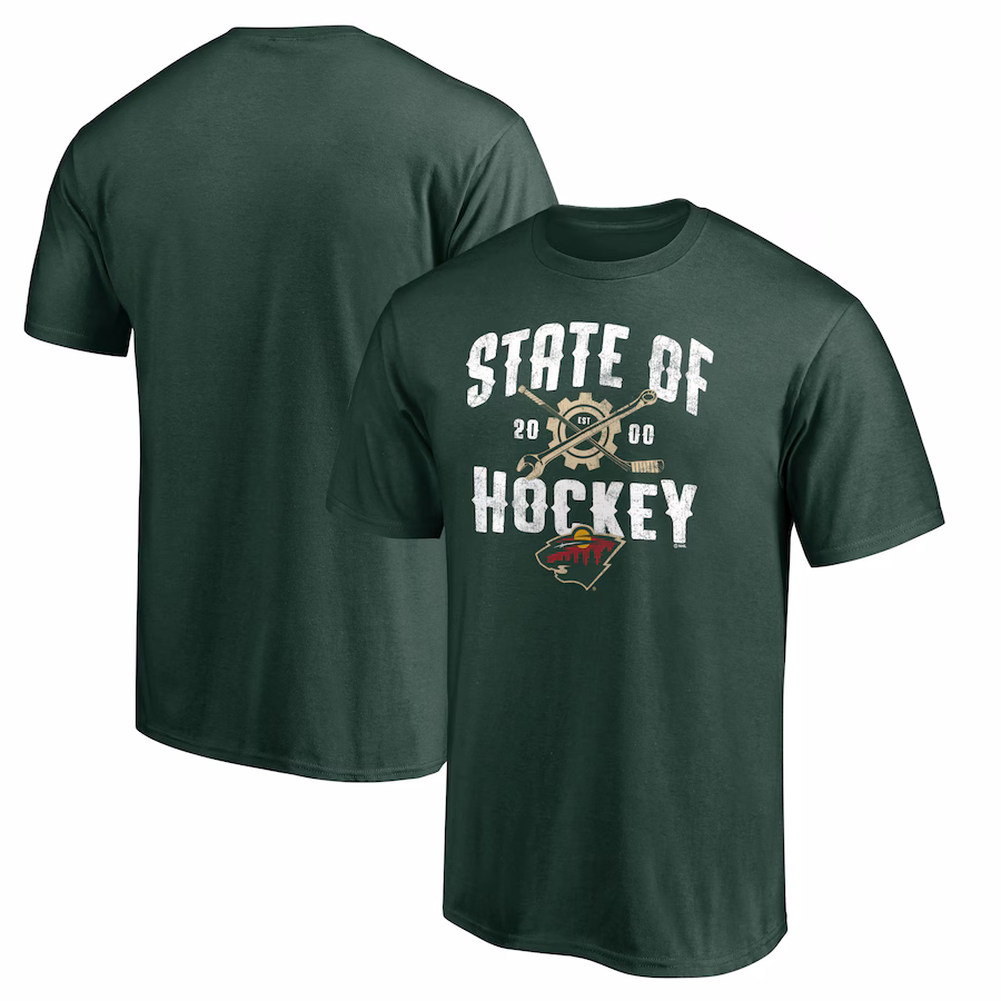 Men's Minnesota Wild Green Hometown Collection Push Ahead T-Shirt - Ujersey Shop